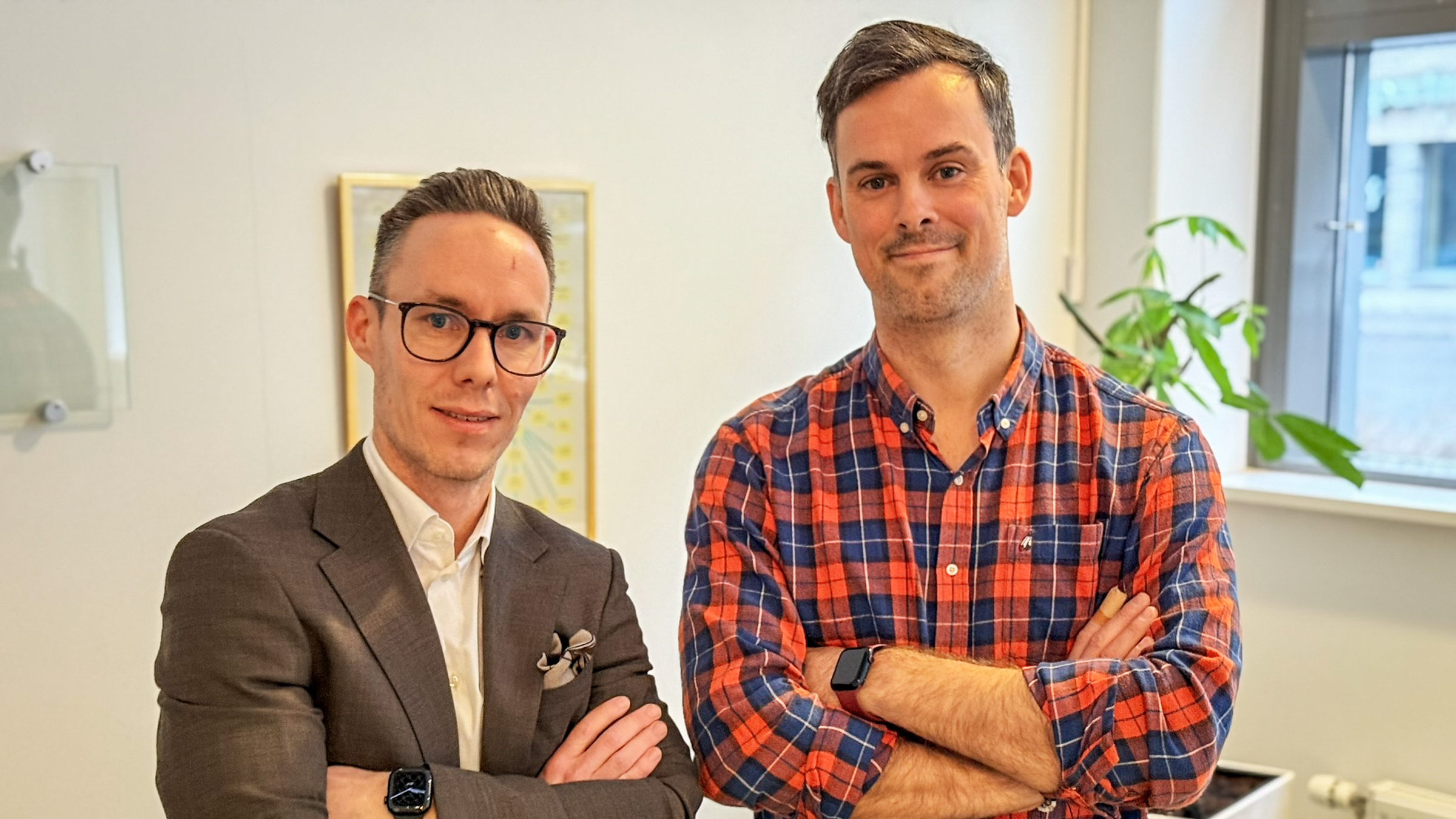 Andreas Torstensson och David Linde, vd samt gruppchef för hälso- och rehabvägledare på Sophiahemmet Rehab Center